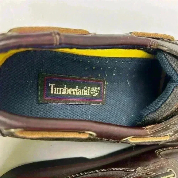 Timberland Men's Brown Leather 2-Eye Boat Shoes Size 9 Casual - Picture 6 of 13